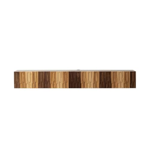 TEESONG Wohnzimmer-TV-Ständer, schlicht, wandmontiert, reines kleines Apartment, Massivholz, hängend, ultradünn, TV-Schrank, TV-Ständer mit Stauraum (A: 180 cm x 25 cm x 35 cm) von TEESONG