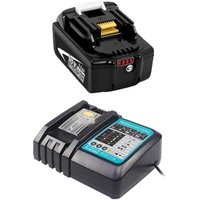 Teetok - 5500mAh Akku 18V Ersatzakku mit LED-Bildschirm, Kompatibel mit Makita-Akku BL1850 BL1840 BL1860 & DC18RC Ersatz-Ladegerät 14.4V - 18V 1 x von TEETOK