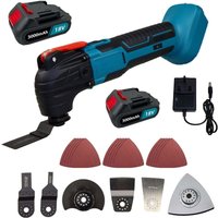 Akku-oszillierendes Multi-Werkzeug, 18V bürstenlose Multifunktionswerkzeuge 6 verschiedene Geschwindigkeit, 22 Zubehör Set (2X 3.0Ah Batterien und von TEETOK