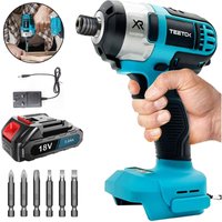 Handschlagschrauber, kabelloser bürstenloser Schlagschrauber fürs Auto, variable Geschwindigkeit mit 6 Schraubendreher-Bits + 3,0-A-Akku + Ladegerät, Handschlagschrauber, kabelloser bürstenloser Schlagschrauber fürs Auto, variable Geschwindigkeit mit 6 Schraubendreher-Bits + 3,0-A-Akku + Ladegerät, von TEETOK