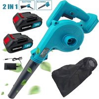 Kabellose Laubbläser und Staubsauger, 2-in-1-Gartenluftgebläse für Schnee-/Terrassen-/Garten-/Garagenreinigung + 2 x 3.0-A-Akku + Ladegerät, Kabellose Laubbläser und Staubsauger, 2-in-1-Gartenluftgebläse für Schnee-/Terrassen-/Garten-/Garagenreinigung + 2 x 3.0-A-Akku + Ladegerät, von TEETOK