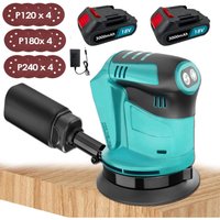 Teetok - Exzenterschleifer,Akku-Exzenterschleifer,Bürstenlos,Exzenterschleifer Poliermaschine 18 v Ø125 mm mit Staubbeutel und 4 Scheiben + 2 x 3000 Teetok - Exzenterschleifer,Akku-Exzenterschleifer,Bürstenlos,Exzenterschleifer Poliermaschine 18 v Ø125 mm mit Staubbeutel und 4 Scheiben + 2 x 3000 von TEETOK