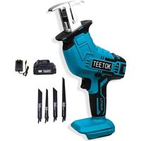 Teetok - Säbelsäge mit 1x 3,0 Ah Akku und Schnellladegerät , Wireless Li-Ion lxt Mini Säbelsäge + 4 Blätter,Kompatibel mit Makita-Akku von TEETOK
