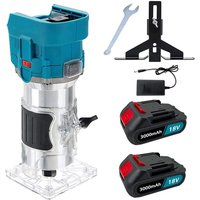 Teetok - Trimmfräsen, bürstenloses 850-W-Akku-Fräswerkzeug, elektrischer 1/4-Zoll-Handholzschneider mit 6 Geschwindigkeiten + 2 x 3000-mAh-Akku + von TEETOK