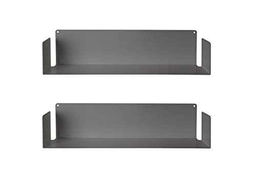 TEEbooks - Wandregal - 2er Set - Stahl - GRAU - 60x15x15cm TEEbooks - Wandregal - 2er Set - Stahl - GRAU - 60x15x15cm von TEEbooks