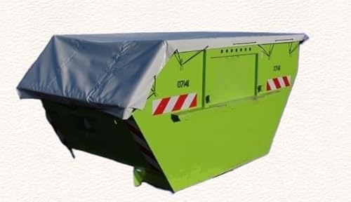 PVC Containerabdeckplane für Absetzmulde 650g/m² in 3 Größen (Grau, 2,30m x 4,50m (7 m³)) von TEGENSTEX