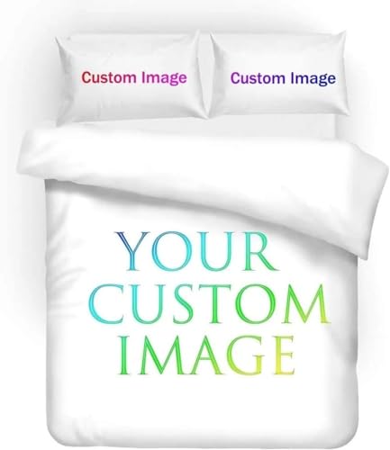 TEGVLXD Personalisierte Bettwäsche 135x200, Personalisierte Angepasste Bettbezug, Gestalten Sie Ihre Bettwäsche und Kissenbezüge mit eigenem Foto von TEGVLXD