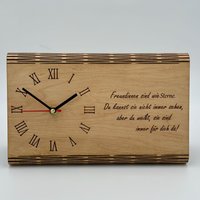 Tischuhr Für Büro Und Zuhause, Mit Deinem Wunschtext, Schön Sicher Verpackt von TEGravur