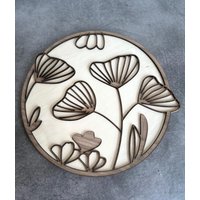 Wanddekoration Aus Holz Geschnitten in Form Von Blumen Als Geschenkidee Zum Muttertag von TEGravur