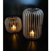 Windlichter Aus Holz Naturdeko Für Zuhause, Handgemachte Holz-Teelichthalter, Rustikal Und Modern, Geschenkidee Zum Einzug Oder Geburtstag von TEGravur