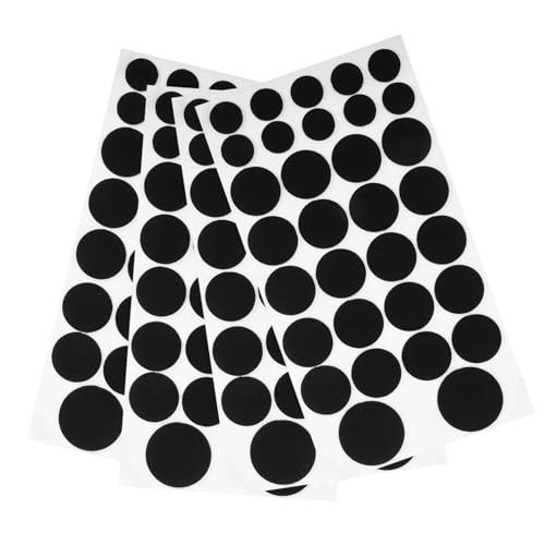 TEHAUX 4 Blätter Dalmatinische Dekoration Dalmatiner-Punktaufkleber schwarze Filzpunktaufkleber Kleidung Nagelaufkleber Filzdichtungen gefühlte Kreise runden Filzunterlage Dekorationen von TEHAUX