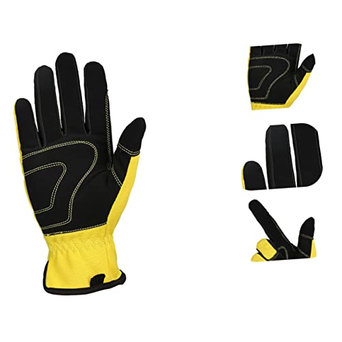 TEHAUX 1 Paar Gartenhandschuhe Xl Gelb Atmungsaktive Verschleißfeste Schutzhandschuhe für Gartenarbeit Reparatur und Robuste Wiederverwendbare Arbeitshandschuhe für Herren und Damen von TEHAUX