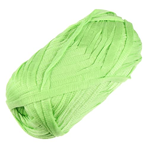 TEHAUX 1 Rolle Geflochtener Stofffaden Kabel Flaches Geflochtenes Seil Strickschnur Selber Machen Gewebte Strang Streifen Flechten Bunt Stricken Puppe Stränge DIY Seil Acryl Light Green von TEHAUX