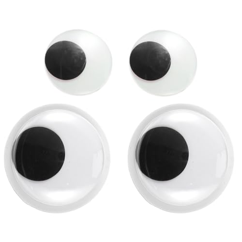 TEHAUX 1 Satz 4 Stück Schwarze und weiße Augen kühlschrankdeo kühlschranklampe weihnschtsbaum kühlschranl wackelnde Augen Puppenbrille Augäpfel Augen selber Machen Augenspielzeug Plastik von TEHAUX