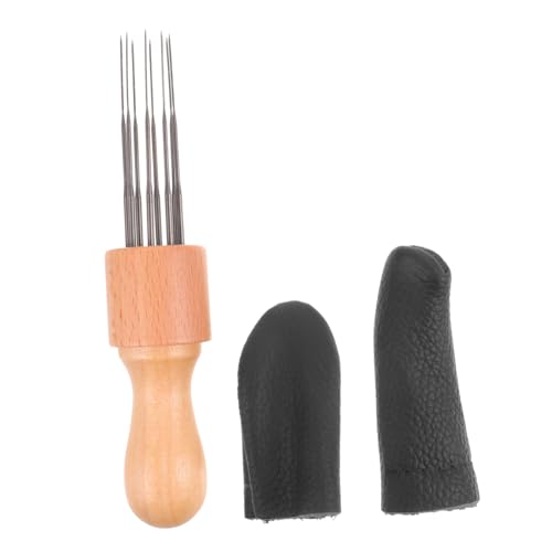 TEHAUX 1 Satz DIY-Material-Kit Häkelgarn Rovingwolle zum Filzen Spulen Kreuzstich-Set Bausätze Stoff bastelzubehör webstricknadeln Die DIY-Stricknadel Werkzeug Filzzubehör Nähnadel Holz von TEHAUX