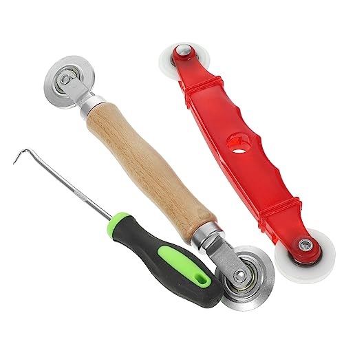 TEHAUX 1 Satz Fenster Rollwerkzeug Teiliges mit Upgrade Haken Holz und Nylonrollen für Effektive Bildschirminstallation und Reparatur Geeignet für Türen und Fenster Zufällige Farbe von TEHAUX