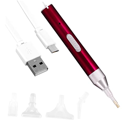 TEHAUX 1 Satz Ladepunkt-Bohrstift dimondpaintin Stift Diamantmalerei Stift Diamantmalerei Set Diamantmalerei Zubehör Werkzeug Strass-Malstift Strass-Stift Diamant -Tools Abs rot von TEHAUX