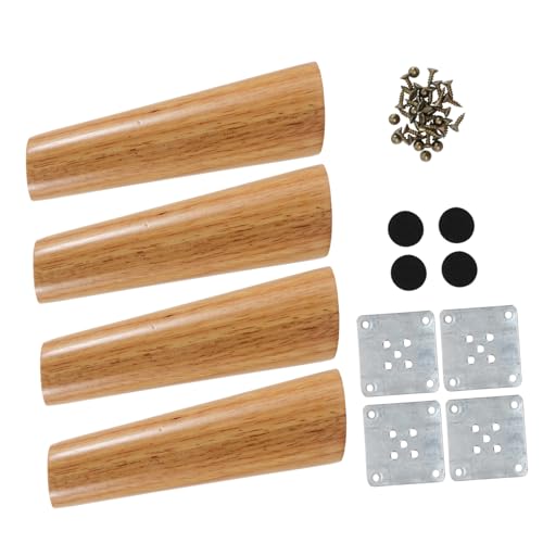 TEHAUX 1 Satz Nordic Style Möbelbeine Gummibaum Robuste Tischbeine für Sofa Schrank Couchtisch mit Montageplatten und Schrauben Langlebig und Stabil für DIY Möbel von TEHAUX