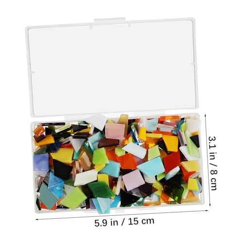 TEHAUX 1 Schachtel Bunte Glasmosaiksteine für DIY Bastelarbeiten Verschiedene Formen Kompakte Glasfliesen Stabile Mosaikfliesen für Kreative Dekoration Ausreichende Menge im von TEHAUX