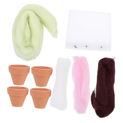 TEHAUX 1 Set Filz Spaßbretter Handgefertigtes Filzmaterial Verstellbare Pflanzen Fidget Nadelfilz Kits Nadeln Display Basteln Einfädler Greifer Starter Sicherung Dekoration von TEHAUX
