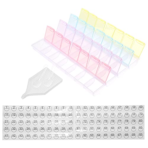 TEHAUX 1satz Aufbewahrungsbox Für Diamant Malerei Fächer Tragbar Mit Öffnungsplatte Löffel Und Nummernaufklebern Für Kleine Bastelartikel Perlen Und Nail Art von TEHAUX
