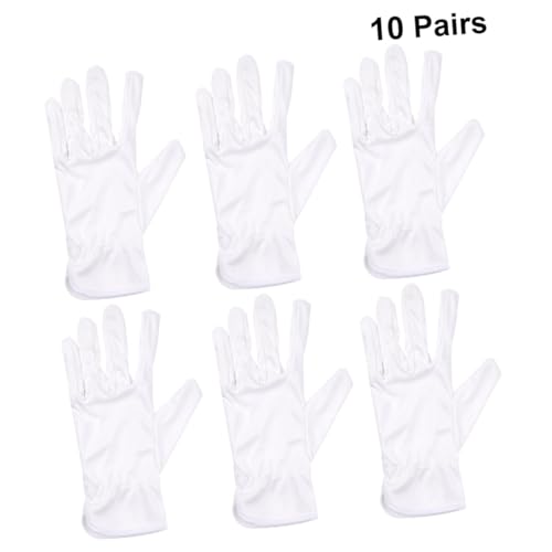 TEHAUX 10 Paar Mikrofaser Handschuhe Weiß Staubfrei Schmuckreinigung Handschuhe Schutz für Hände Elastisch Pflegehandschuhe für Damen und Herren Wiederverwendbar TEHAUX 10 Paar Mikrofaser Handschuhe Weiß Staubfrei Schmuckreinigung Handschuhe Schutz für Hände Elastisch Pflegehandschuhe für Damen und Herren Wiederverwendbar von TEHAUX