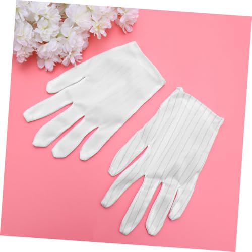 TEHAUX 10 Paare Weiße Anti aufladungs Schutzhandschuhe Leichte Industrielle Arbeitshandschuhe mit Fingerspitzen beschichtung Vielseitig für Labor Montage und Reinigung Geeignet von TEHAUX