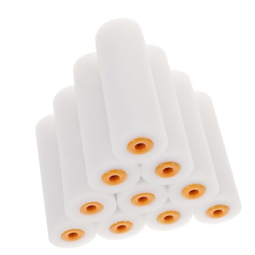 TEHAUX 10 Stck. Teiliges Farbroller-ersatz aus Niedrigdichtem Schwamm Weiche Langlebige Farbwalzenbezüge für Wandfarbe Praktische Malerrolle für Heim Dekorationsanstriche von TEHAUX