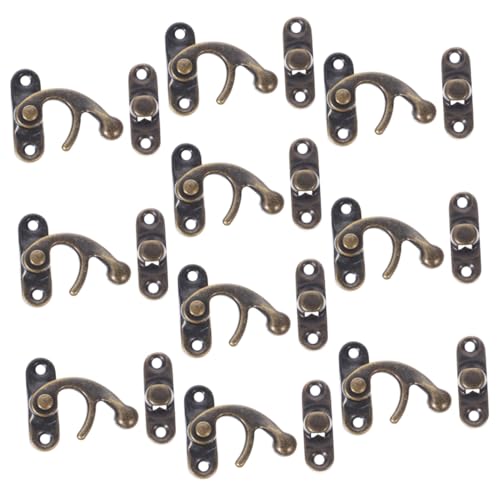 TEHAUX 10 Stück Teiliges Antike Haspelschlösser mit Rechtem Hornhaken Metall-riegelschlösser mit Ersatzschrauben Vintage Stil für Schmuckkästen Schränke Werkzeugkisten und TEHAUX 10 Stück Teiliges Antike Haspelschlösser mit Rechtem Hornhaken Metall-riegelschlösser mit Ersatzschrauben Vintage Stil für Schmuckkästen Schränke Werkzeugkisten und von TEHAUX