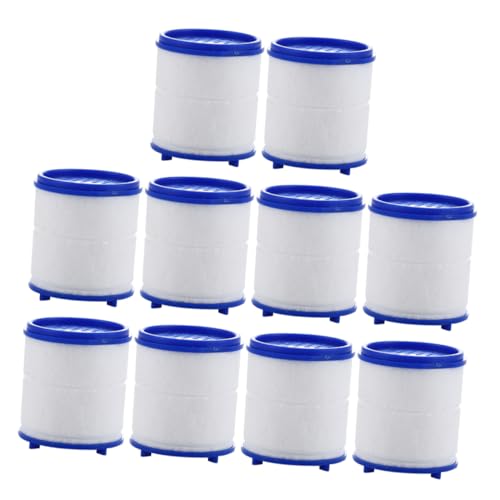 TEHAUX 10 Stück Teiliges Duschkopf Ersatzfilter aus PP Baumwolle Wasserfilter für Bad und Dusche Chlorreduzierend Verbesserte Wasserqualität Geeignet für Haushaltsbrause zur Klaren und von TEHAUX