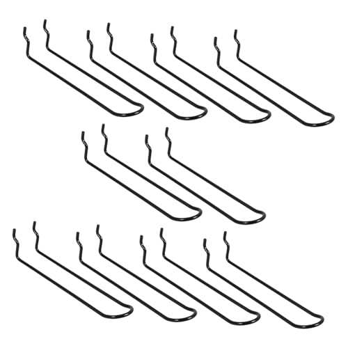 TEHAUX 10 Stück Teiliges Edelstahl Pegboard Haken Doppelt Verstärkt Lang Robuste Lochwandhaken für Werkstatt und Küche Einfach zu Montierende Organizer Zubehör für Werkzeughalter von TEHAUX