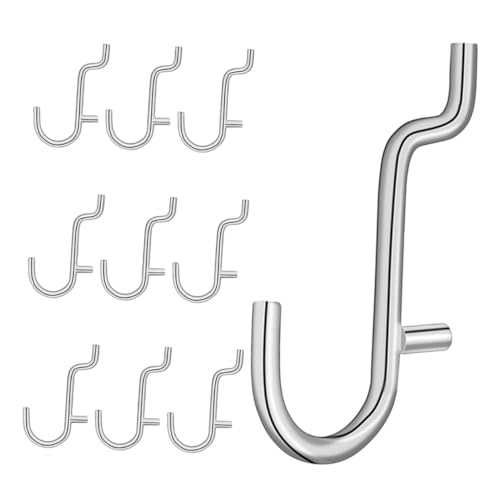 TEHAUX 10 Stück Teiliges Edelstahl Stecktafel haken Robuste Metallhaken für Lochplatten Vielseitig Einsetzbar zum Organisieren von Werkzeugen und Utensilien in Garage Büro Laden und TEHAUX 10 Stück Teiliges Edelstahl Stecktafel haken Robuste Metallhaken für Lochplatten Vielseitig Einsetzbar zum Organisieren von Werkzeugen und Utensilien in Garage Büro Laden und von TEHAUX