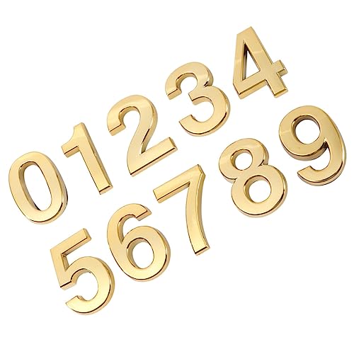 TEHAUX 10 Stück Teiliges Hausnummern Goldene Türschild Zahlen Selbstklebend Modernes Design für Innenbereiche Leicht Anzubringen Lesbar zur Zimmer und Hausnummernkennzeichnung TEHAUX 10 Stück Teiliges Hausnummern Goldene Türschild Zahlen Selbstklebend Modernes Design für Innenbereiche Leicht Anzubringen Lesbar zur Zimmer und Hausnummernkennzeichnung von TEHAUX