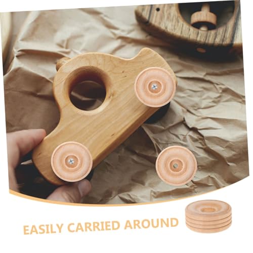 TEHAUX 10 Stück Teiliges Kleine Holzräder DIY handwerk Robuste Holzspielzeug räder für Modellbau Bastelprojekte und Lernspiele Vielseitig Einsetzbar und Langlebig von TEHAUX