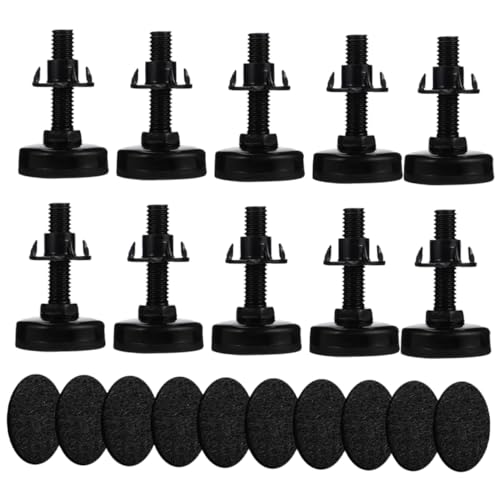 TEHAUX 10 Stück Verstellbare Möbelbeine Höhenverstellbare Nivellierfüße für Sofa Tische und Büromöbel Robuste Stützfüße für Stabilität und von TEHAUX