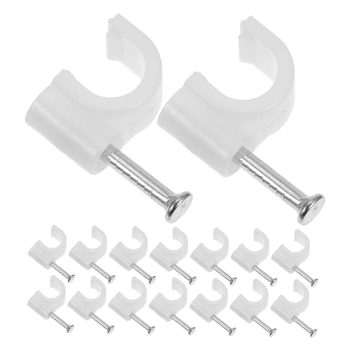 TEHAUX 100 Stück Rundkabelclips Kabelhalter für Wand und Outdoor Kabelmanagement Nagelfreie Halterung für Ethernet Verlängerungskabel Sicherer Halt für Holz Ziegel Indoor und Outdoor von TEHAUX