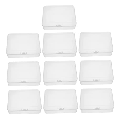 TEHAUX 10stücke Aufbewahrungsboxen Für Perlen Transparente Mini-plastikboxen Mit Klappdeckel Leere Organizer-Boxen Aus Kunststoff Rechteckige Schmuckschatullen Für Bastelarbeiten Und von TEHAUX