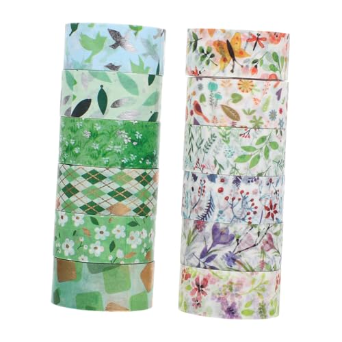 TEHAUX 12 Rollen Teiliges Blumen Washi Tapes Dekorative Klebebänder für DIY Scrapbooking Journals Notizbücher Geschenkverpackung Leicht und Vielseitig für Kreative Bastelprojekte von TEHAUX
