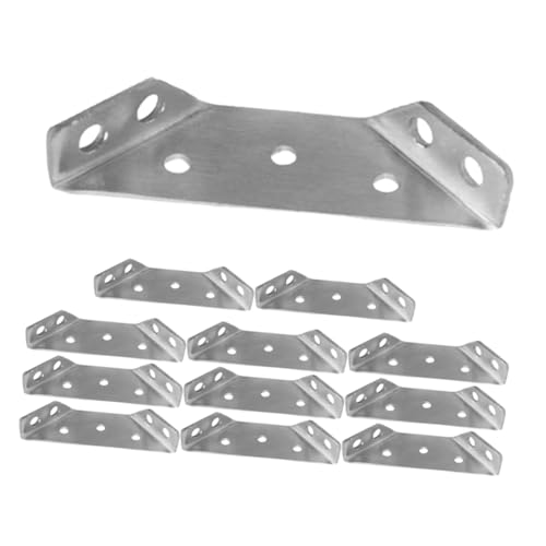 TEHAUX 12 Sätze Teiliges Edelstahl Eckverbinder Dicke mit Schrauben Dreieckige Winkelstütze für Möbel Schrank Holzverbindung Robust und Langlebig für Stabile Montagen von TEHAUX