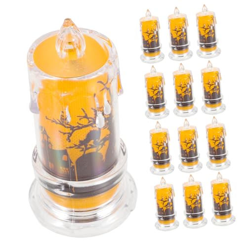 TEHAUX 12 Stück Halloween LED Kerzen Flackernde Elektronische Dekokerzen Batteriebetrieben für Party Deko und Halloween Nachtlicht TEHAUX 12 Stück Halloween LED Kerzen Flackernde Elektronische Dekokerzen Batteriebetrieben für Party Deko und Halloween Nachtlicht von TEHAUX