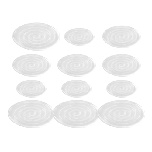 TEHAUX 12 Stück Möbelgleiter Rutsch Unterlagen für Stühle und Tische Silikon Pads zur Geräuschreduzierung und Bodenschutz Geeignet für Fliesenböden von TEHAUX