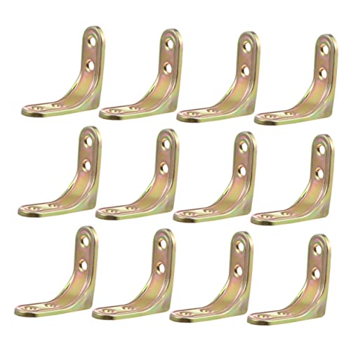 TEHAUX 12 Stück Teiliges Heavy Duty Förmiges Metall Eckwinkel Rostbeständige Winkelverbinder für Möbel Stuhl Tisch Regal Einfache Montage Stabile Möbelbefestigung von TEHAUX
