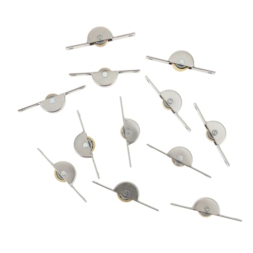 TEHAUX 12 Stück Teiliges Schiebetürrollen Stahl Verschleißfest Leise Laufend Geeignet für Schrank Schublade Fenster und Kleiderschrank Einfache Montage und Problemloser Austausch von TEHAUX