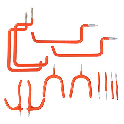 TEHAUX 12 Stück Teiliges Stahl garagenhaken Schraubbefestigung Langlebige Schwere Aufbewahrungshaken für Garage Garten Keller Robuste Wandhalterung für Werkzeugorganisation von TEHAUX