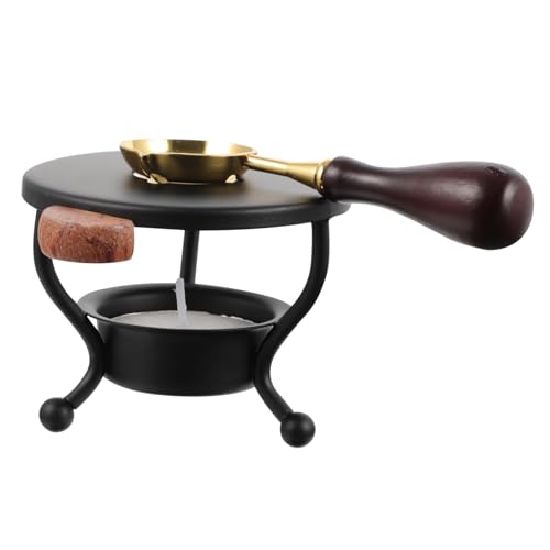 TEHAUX 12 Stück Teiliges Wachssiegel Wachsschmelzofen Schmelzlöffel und Weißen Wachsperlen Kompakt Tragbar Schnell Trocknend für Kreative Siegel und Briefumschläge von TEHAUX