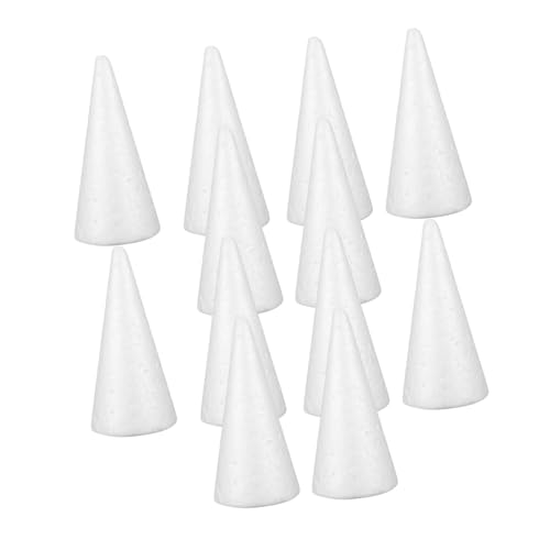 TEHAUX 12 Stück Weiße Feste Styroporkegel DIY Bastelkonen für Kinderhandwerk Weihnachtsdekoration Bemalbar und Vielseitig für Kreativprojekte zu Hause TEHAUX 12 Stück Weiße Feste Styroporkegel DIY Bastelkonen für Kinderhandwerk Weihnachtsdekoration Bemalbar und Vielseitig für Kreativprojekte zu Hause von TEHAUX