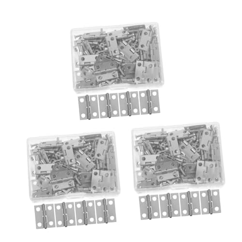 TEHAUX 150 Stck. Teiliges Mini Scharniere mit Schrauben für DIY Bastelarbeiten und Miniaturmöbel Platzsparend Robustes Eisen Inklusive Praktischer Aufbewahrungsbox für Schmuckkästchen und TEHAUX 150 Stck. Teiliges Mini Scharniere mit Schrauben für DIY Bastelarbeiten und Miniaturmöbel Platzsparend Robustes Eisen Inklusive Praktischer Aufbewahrungsbox für Schmuckkästchen und von TEHAUX