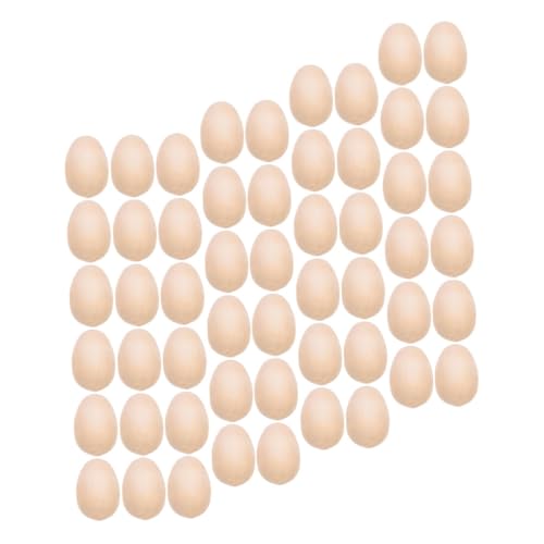 TEHAUX 150 Stück Holz Eier zum Bemalen und Basteln Robuste Leichte Holz Deko Eier für Ostern DIY Bastelbedarf Wiederverwendbare Simulationseier für Kreative Dekoration von TEHAUX
