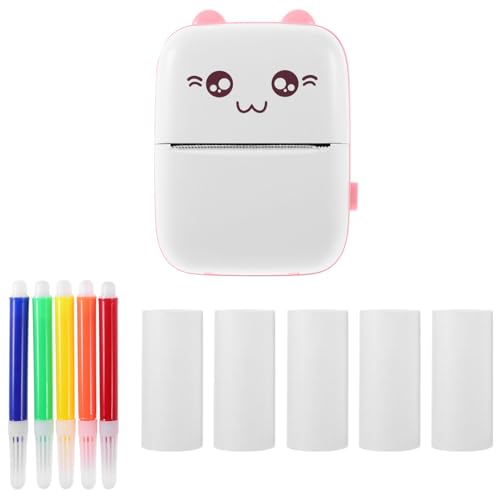TEHAUX 1satz Pocket Fotodrucker Für Smartphone Tragbarer Kabelloser Etikettendrucker Mit Druckpapier Und Farben Stiften Für Notizen Und Kreative Projekte von TEHAUX