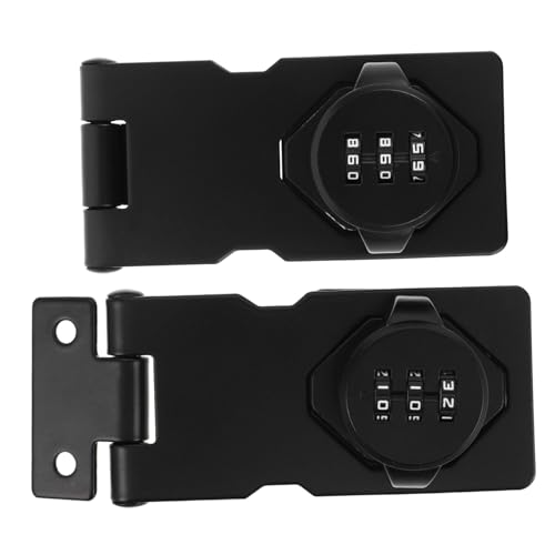 TEHAUX 2 STÜCK Schlüsselloses Zahlenschloss für Schränke und Türen Teiliges Set mit Robustem Stahlüberwurf Langlebiger Türriegel für Küchenschubladen und Kleiderschränke Einfache Montage von TEHAUX